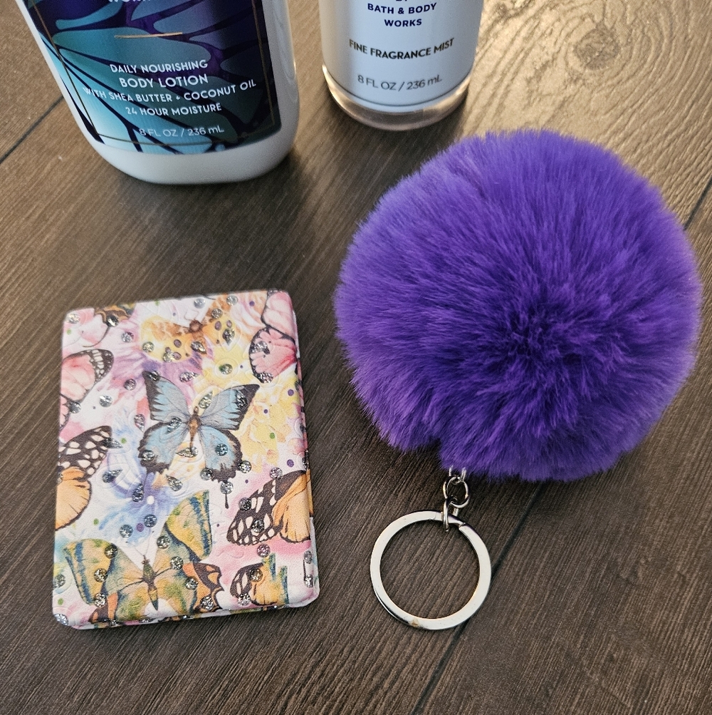 NEW Bath & Body Works Butterfly Collection Mist & Lotion + Mirror & Bag Charm - Picture 4 of 6